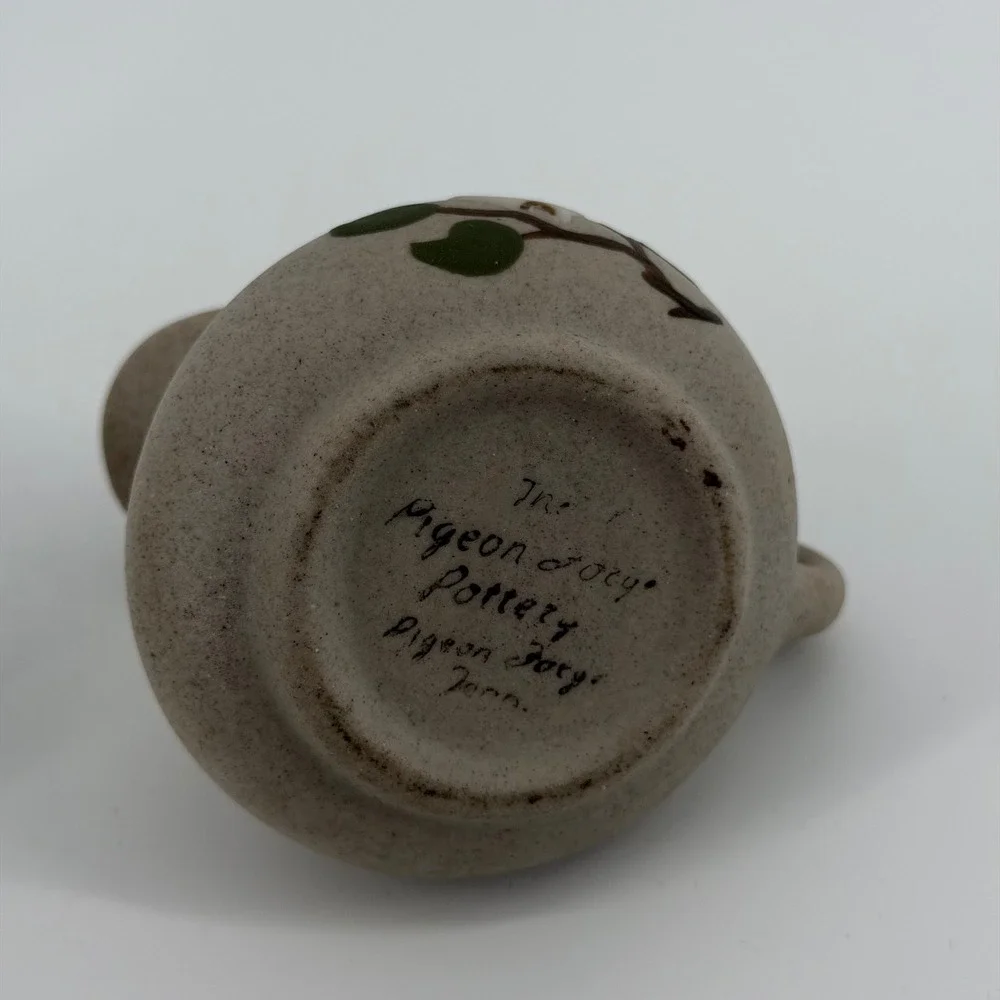 Pigeon River Pottery Creamer Sugar Teapot Set Dogwood Flower Handmade‎ 3pc VTG